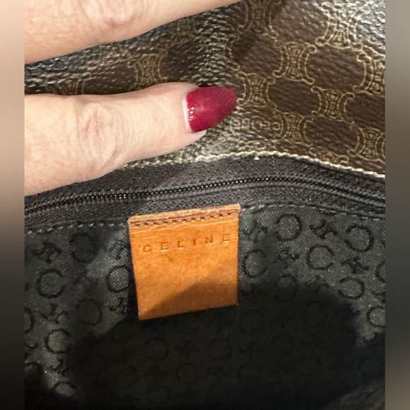 Céline, Pre-Loved Brown Coated Canvas Macadam Shoulder Bag. - Picture 8 of 16